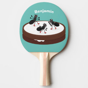 Pala De Ping Pong Hormigas felices patinando hielo en personalizado