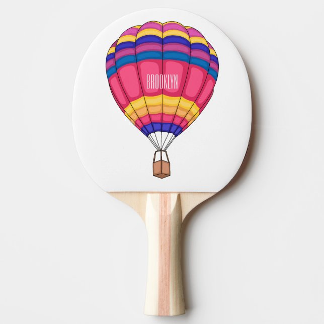 Pala De Ping Pong Hot air balloon cartoon illustration  (Anverso)