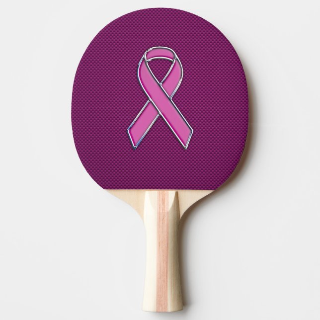 Pala De Ping Pong Hot Pink Style Ribbon Awareness Carbon Fiber (Anverso)