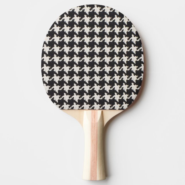 Pala De Ping Pong Houndstooth Black White Pattern (Anverso)