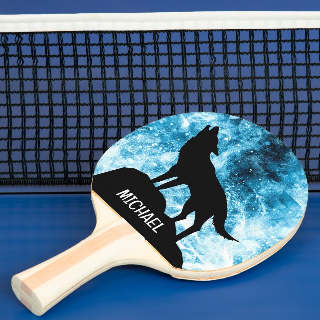 Pala De Ping Pong Howling Winter Wolf nevado nombre personalizado az (in situ)