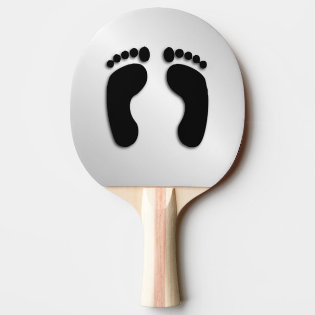 Pala De Ping Pong Huellas de pies descalzos (Reverso)