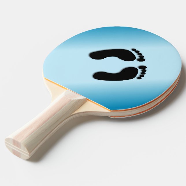 Pala De Ping Pong Huellas Descalzas Azules (Ángulo trasero)