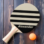 Pala De Ping Pong Huellas nocturnas de vintage Sport con nombre<br><div class="desc">Trae un elegante y audaz borde a tu juego con la paddle de ping pong "Vintage Sport Midnight Stripes with Name", con tonos de medianoche profundos acentuados por rayas dinámicas. Este diseño combina sofisticación atemporal con la opción de personalizarla con tu nombre, añadiendo un toque distintivo a tu estilo de...</div>