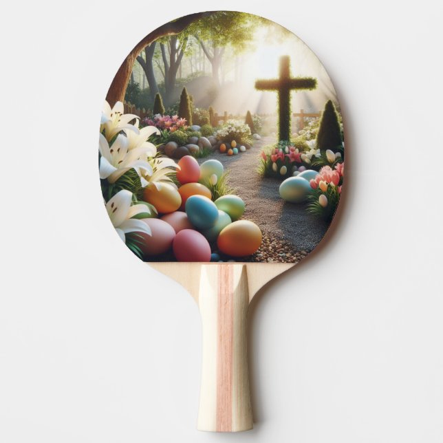 Pala De Ping Pong Huevo cruzado/de Pascua/Lilly (Anverso)