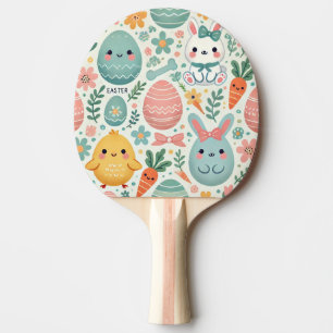 Pala De Ping Pong Huevos de Pascua en franjas verdes y blancas