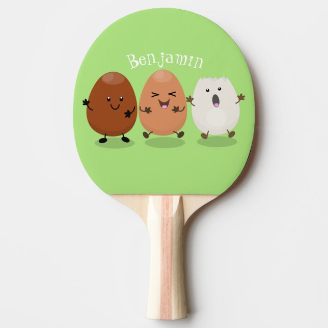 Pala De Ping Pong Huevos kawaii lindo ilustracion personalizado dive (Anverso)