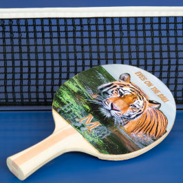 Pala De Ping Pong Humor Ojos en el monograma del tigre de bola inici