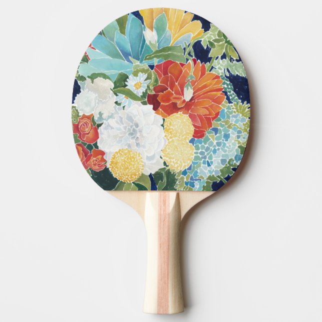 Pala De Ping Pong III floral de medianoche (Anverso)