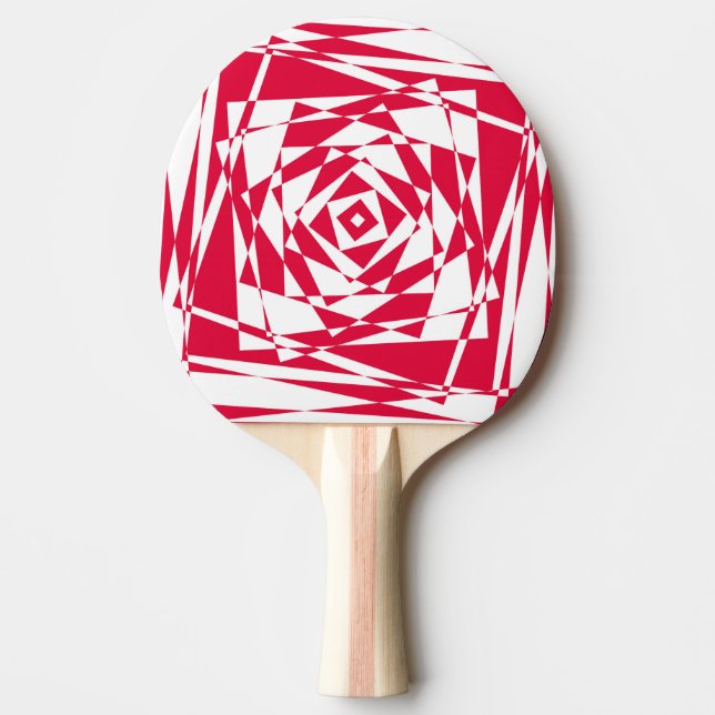 Pala De Ping Pong Ilusión abstracta roja blanca (Anverso)