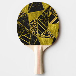 Pala De Ping Pong Ilusión de textura del triángulo negro dorado