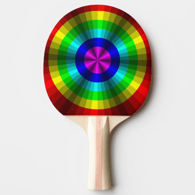 Pala De Ping Pong Ilusión óptica Arcoiris Ping Pong Paddle (Anverso)