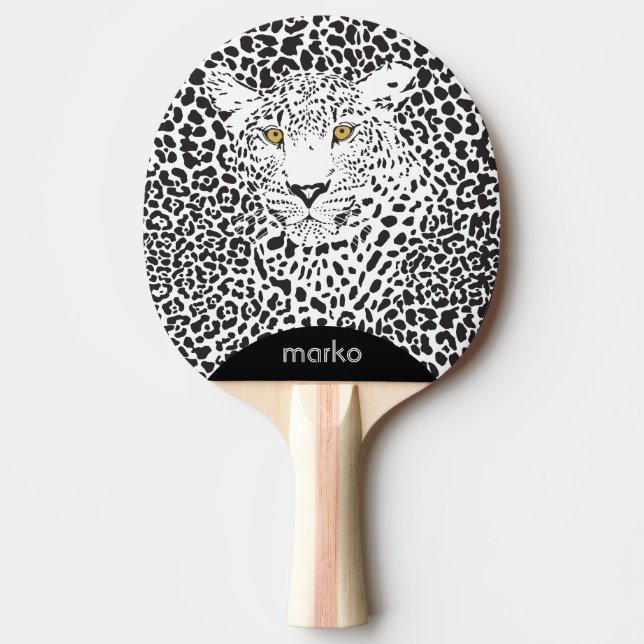 Pala De Ping Pong Ilustracion Black Leopard Head (Anverso)