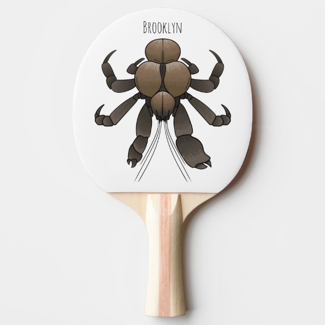 Pala De Ping Pong Ilustracion de cangrejo de coco personalizado (Anverso)