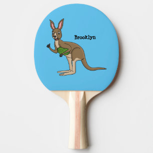 Pala De Ping Pong Ilustracion de canguro australiano bastante feliz