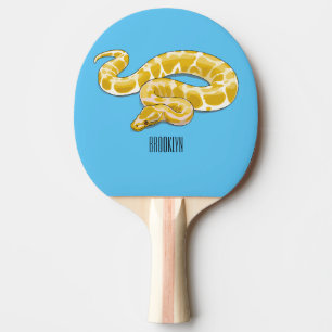 Pala De Ping Pong Ilustración de dibujos animados de serpiente pitón