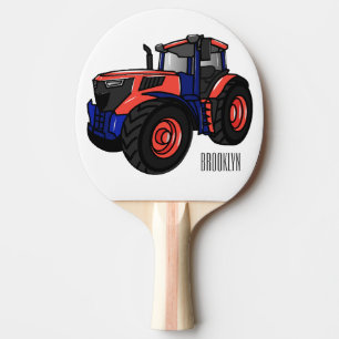 Pala De Ping Pong Ilustración de dibujos animados de tractor 