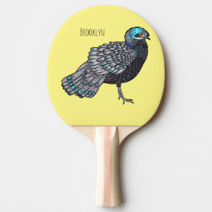 Pala De Ping Pong ilustración de dibujos animados del pavo real fais