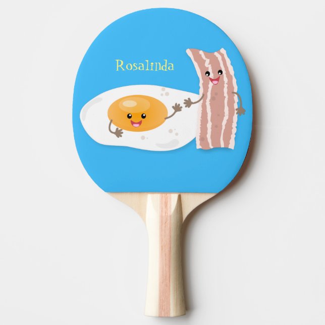 Pala De Ping Pong Ilustracion de huevo de kawaii y personalizado de  (Anverso)