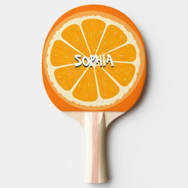 Pala De Ping Pong Ilustracion de jugo de limón Naranja fresco y jugo (Anverso)