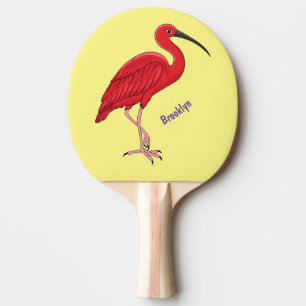 Pala De Ping Pong Ilustracion de pájaro ibis de escarlata personaliz