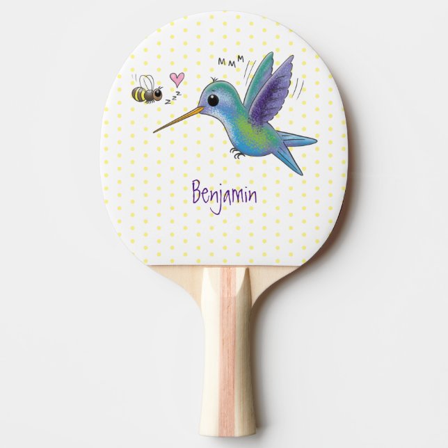 Pala De Ping Pong Ilustracion de personalizado de abejas (Anverso)
