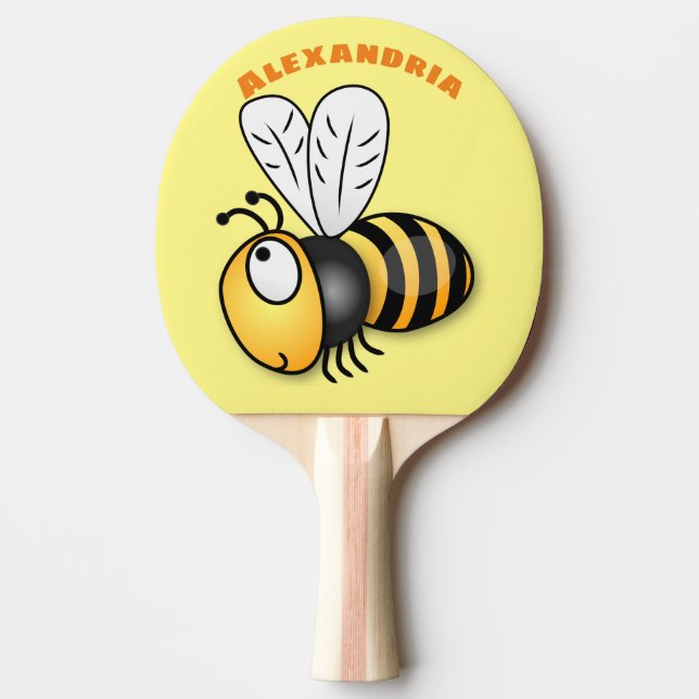Pala De Ping Pong Ilustracion de personalizado de abejas alegres (Anverso)