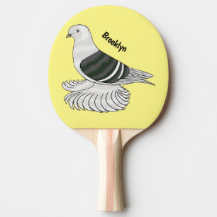 Pala De Ping Pong Ilustracion de personalizado de ave de pichón Escu