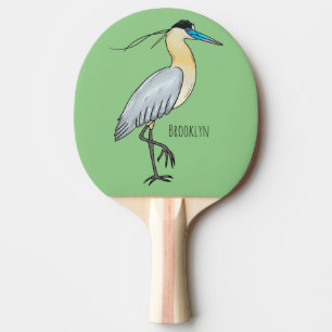Pala De Ping Pong Ilustracion de personalizado de aves de garza