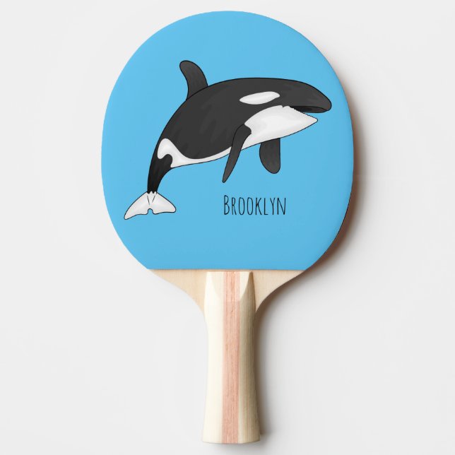 Pala De Ping Pong Ilustracion de personalizado de ballenas asesina (Anverso)