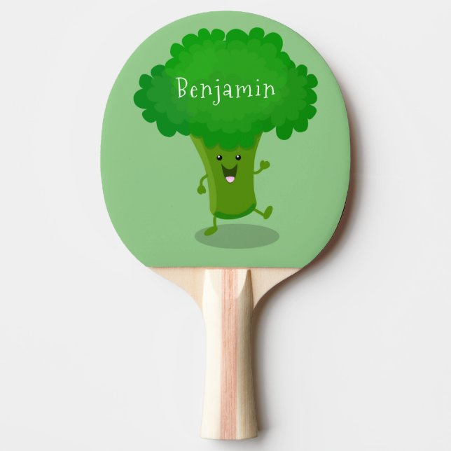 Pala De Ping Pong Ilustracion de personalizado de brócoli de baile c (Anverso)