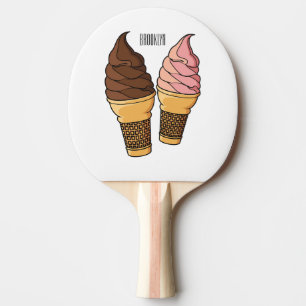 Pala De Ping Pong Ilustracion de personalizado de helado de cono
