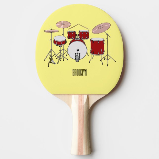 Pala De Ping Pong Ilustracion de personalizado de kit de tambor (Anverso)