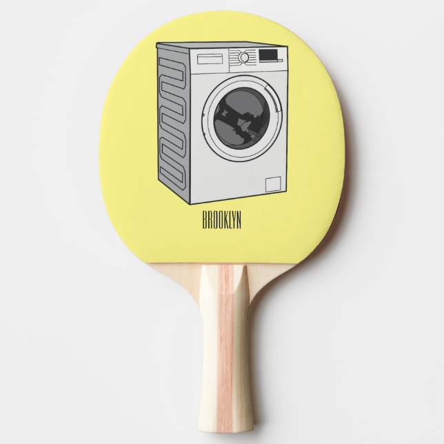 Pala De Ping Pong Ilustracion de personalizado de lavadora (Anverso)