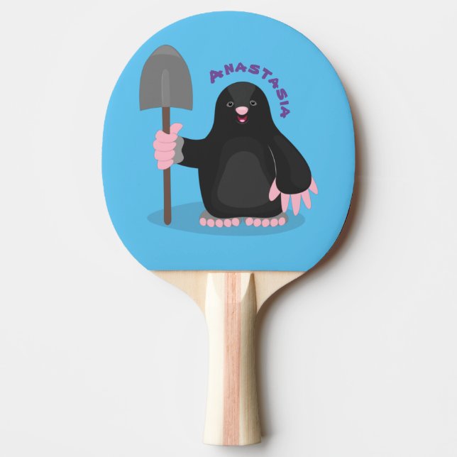 Pala De Ping Pong Ilustracion de personalizado de lunar feliz (Anverso)