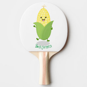 Pala De Ping Pong Ilustracion de personalizado de maíz feliz