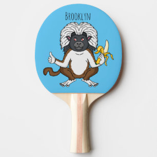 Pala De Ping Pong Ilustracion de personalizado de mono Tamarin Top d
