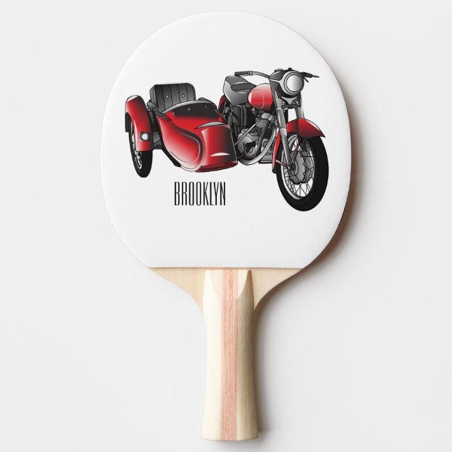 Pala De Ping Pong Ilustracion de personalizado de motocicletas Sidec (Anverso)