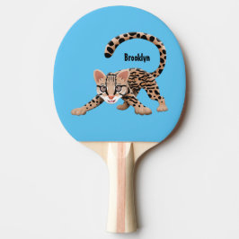 Pala De Ping Pong Ilustracion de personalizado de ocelot de Cute