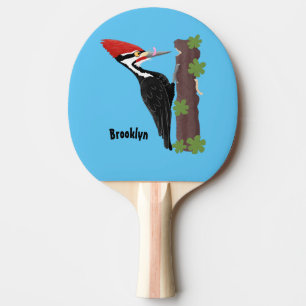 Pala De Ping Pong Ilustracion de personalizado de pájaros carpintero