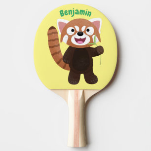 Pala De Ping Pong Ilustracion de personalizado de panda rojo
