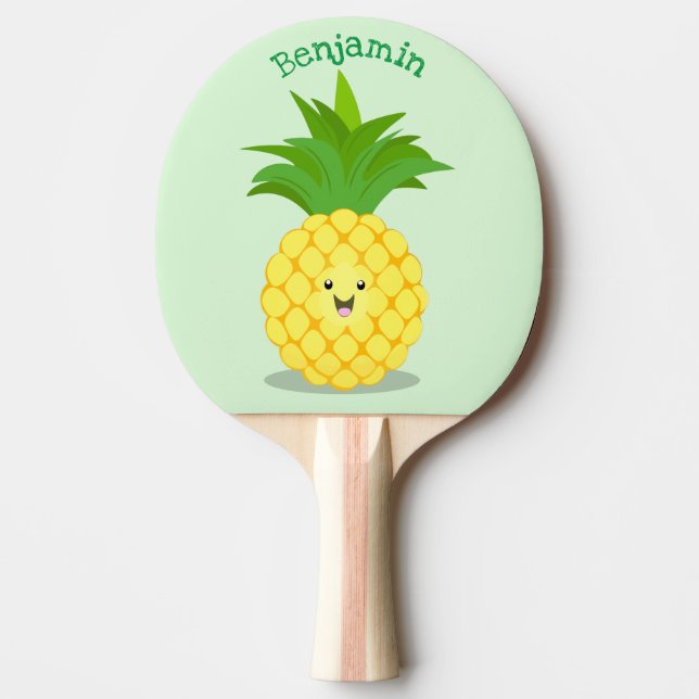 Pala De Ping Pong Ilustracion de personalizado de piña cuta (Anverso)