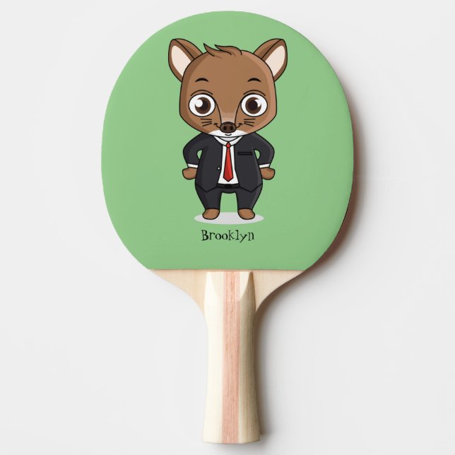 Pala De Ping Pong Ilustracion de personalizado de rata (Anverso)