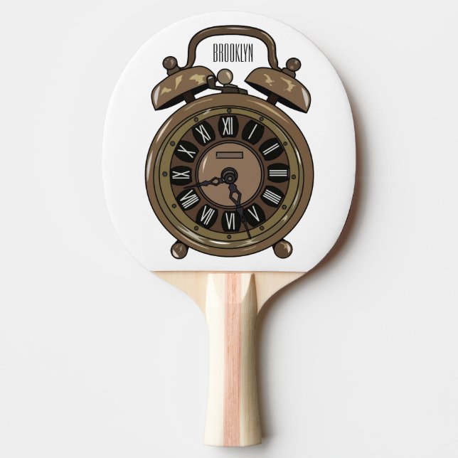 Pala De Ping Pong Ilustracion de personalizado de reloj de alarma (Anverso)