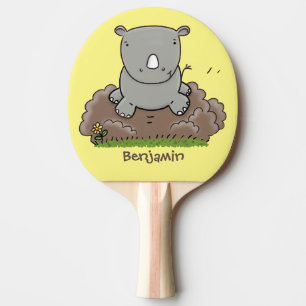 Pala De Ping Pong Ilustracion de personalizado de rinocerontes