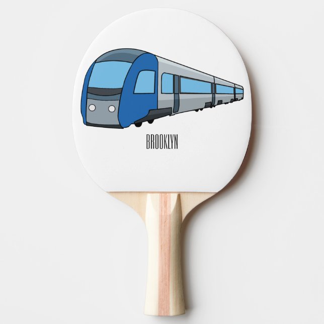 Pala De Ping Pong Ilustracion de personalizado de trenes eléctricos (Anverso)