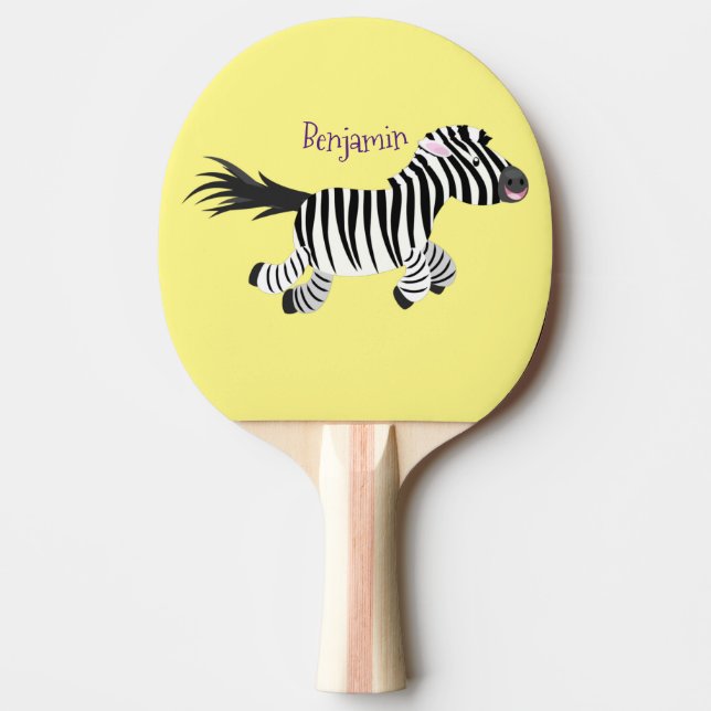 Pala De Ping Pong Ilustracion de personalizado de zebra graciosa (Anverso)