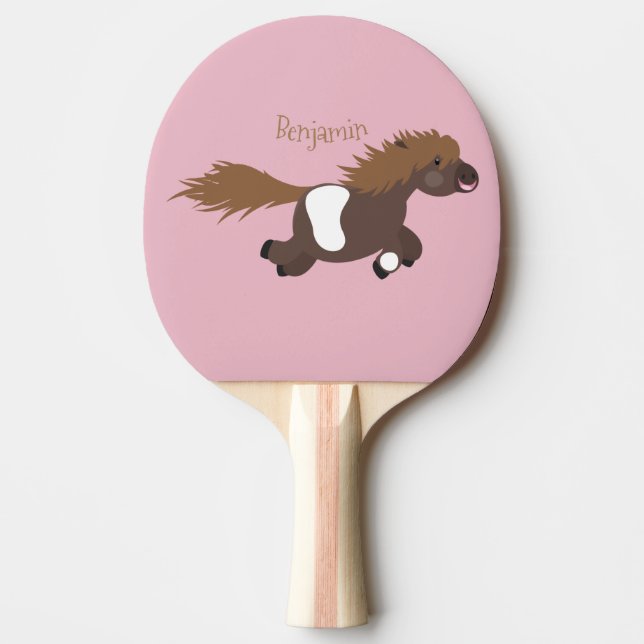 Pala De Ping Pong Ilustracion de personalizado del pony de Shetland  (Anverso)