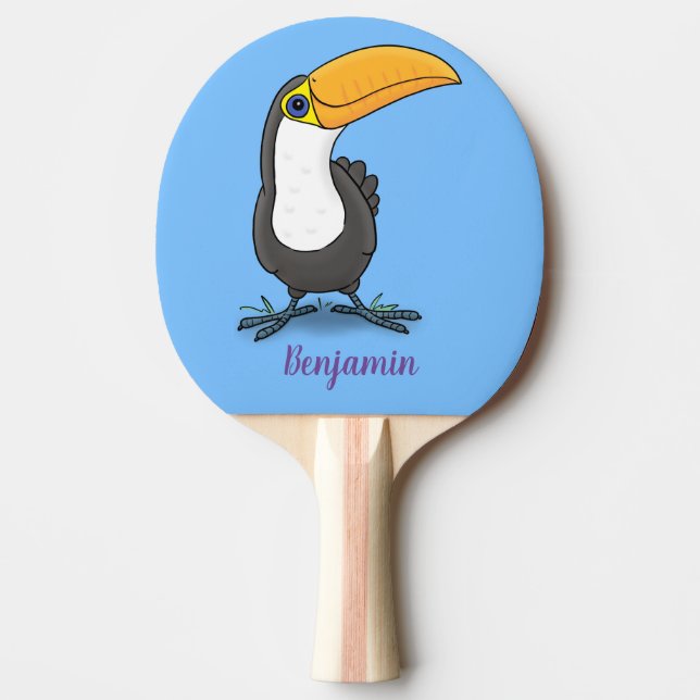 Pala De Ping Pong Ilustracion de personalizado toscano feliz (Anverso)