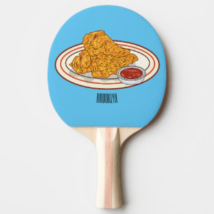 Pala De Ping Pong Ilustracion de pollo frito personalizado